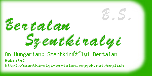 bertalan szentkiralyi business card